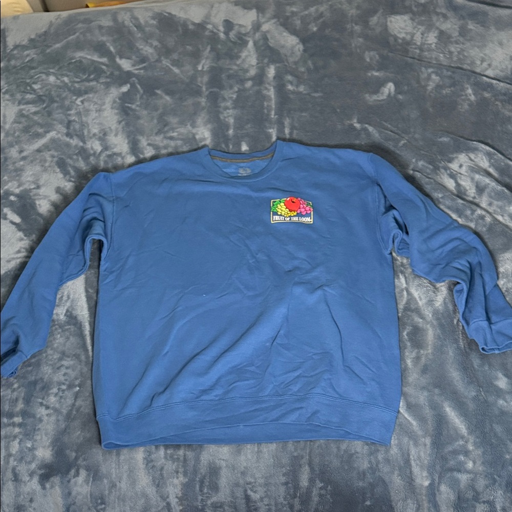 Blue Fruit of loom logo sweatshirt